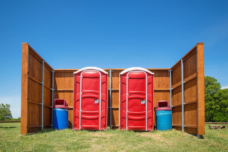 Short-term porta potty units staged for delivery in Palatka, Florida